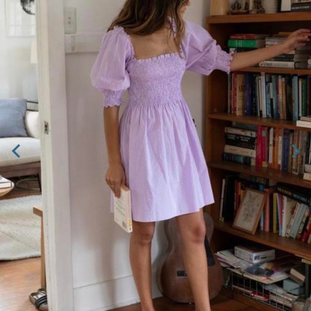 Hill House - Athena Dress - purple gingham - M